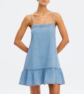 Robe bohème en porcelaine bleue et blanche pour femme, robe maxi d'été à épaules dénudées, robe décontractée à volants sans bretelles - Product Image 1