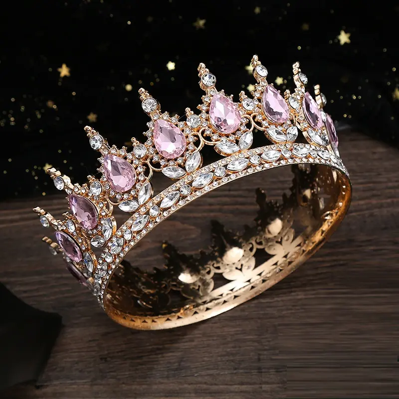 Barocco oro bianco corona di cristallo sposa donna copricapo da sposa diadema e corone corona di gioielli di moda capelli nuziali