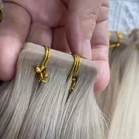Extensions de cheveux à bandes adhésives en cheveux humains vierges non traités 100% russes, tissage plat, vente chaude
