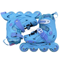 Patins à roulettes de slalom en ligne à coque rigide pour enfants et adultes, bleu et rose, pour sports de plein air et fitness