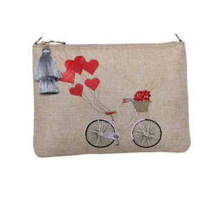 Pochette cosmétique en jute naturelle, nouvelle conception, sur mesure, neuve, sac à main en toile de jute pour femmes, rangement de maquillage - Product Image 4