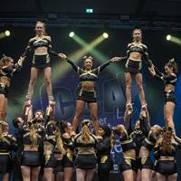 Tenue d'entraînement de cheerleading personnalisée, costumes de cheerleaders en strass, sublimés, manches longues, pour toutes les équipes, vente en gros