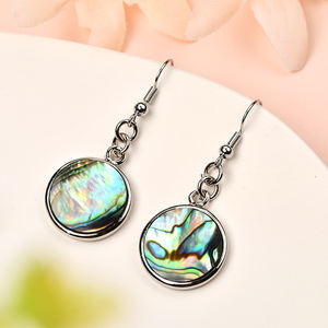 女性のためのホット販売ファッションジュエリー楕円形ナチュラルアワビシェルフックドロップイヤリング - Product Image 5