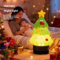 Mini-enceinte Bluetooth 5.3 en forme de sapin de Noël avec veilleuse et éclairage d'ambiance, alimentée par batterie, idéale pour chambre d'enfant, cadeau de Noël