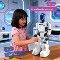 Robot Inteligente con IA y Control Remoto por Gestos, Exclusivo para Comercio Transfronterizo, Juguete Infantil Luminoso, Programable, Educativo y Bailador