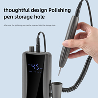 Machine à ongles portable rechargeable 45000 tr/min avec écran LED, outil électrique pour manucure et pédicure, usage salon et domicile