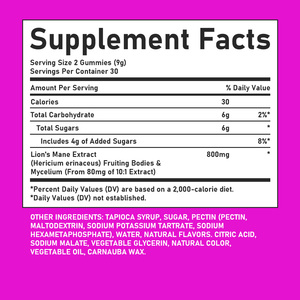 High Potency Lion's Mane Focus Gummies with Lion's Mane Extract Supports Cognitive Performance and Helps Maintain Focus Gummies - Product Image 6