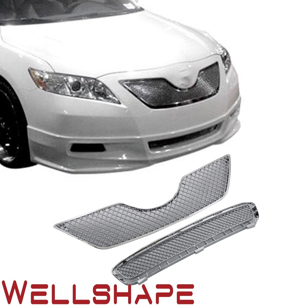 Black Stainless Steel Mesh Grille Combo Insert – Fits 2007-2009 Toyota Camry, Upper + Lower