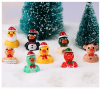 Lot de minuscules jouets de canard miniatures de maison de poupée mini résine canard artisanat ornement petit noël mini 3d figure jouet d'hiver pour enfant