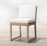 Ensemble de table et chaises de salle à manger d'extérieur modernes, imperméables, durables, en teck massif, meubles de jardin de luxe, villa, hôtel, plage