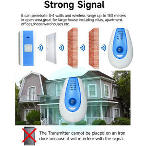 กริ่งประตูแบบไร้สายกริ่งไฟฟ้ากันน้ำใช้แบตเตอรี่สำหรับบ้าน - Product Image 3