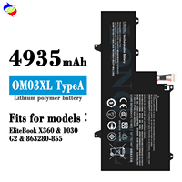 Baterai Lithium OM03XL Tipe A Baterai Isi Ulang Harga untuk Laptop HP EliteBook X360 1030 G2 863280-855