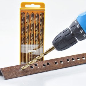 Fuxin Twist Drill <b>Bit</b> 10mm Gold Finish Straight Shank For Metal Drilling Home Use - Product Image 1