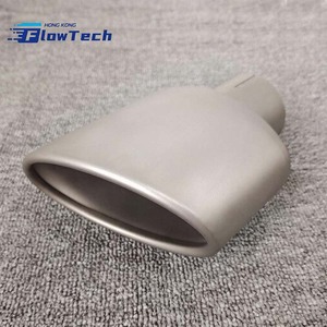 ปลายท่อไอเสียสแตนเลสทรงรีขนาด 140x90 มม. สีเงิน สำหรับตกแต่งรถยนต์ - Product Image 4