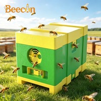 Beliebter Mini-Begattungskasten mit 3 Bienenstock-Eingängen, 4 Rahmen und Bodenplatte mit Ablage für die Imkerei