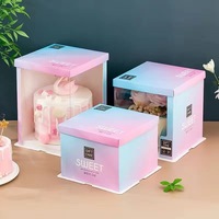 Boîte à gâteau carrée transparente durable Douyin BanZhi, 6 pouces, 8 pouces, 10 pouces, 12 pouces, hauteur étendue pour la pâtisserie et les gâteaux d'anniversaire