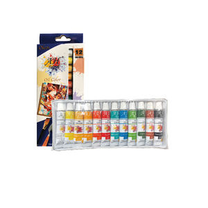 Peinture à l'huile pour artistes, 12 couleurs en tube individuel, pour enfants et étudiants en dessin - Product Image 1