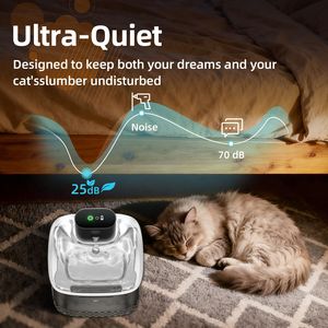 Fontaine à eau intelligente pour animaux de compagnie, pour chats et chiens, carrée, à circulation automatique, avec conception détachable, modèle rechargeable WF310 - Product Image 3
