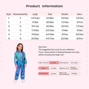 Conjunto de Ropa de Baile Lírico, Hip-Hop y Jazz para Niños y Niñas de 6 a 16 Años, Chaqueta Metálica con Pantalones, para Actuaciones, Uso Diario Informal - Product Image 6