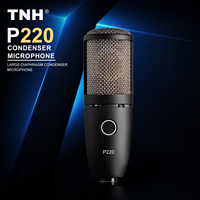 Microphone à condensateur à large diaphragme haute performance TNH P220, équipement de studio pour l'enregistrement, le streaming en direct et la diffusion
