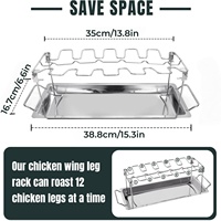 Accesorios para Asar Pollo, Parrilla de Acero Inoxidable para Muslos, Alitas y Piernas de Pollo, Soporte para Asar, Rejilla para Parrilla