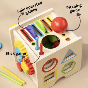 Jouet éducatif Montessori en bois multifonctionnel pour le développement sensoriel et la motricité fine, <span class=keywords><strong>3</strong></span>+ ans, emballage en boîte couleur, OEM/ODM - Product Image 4