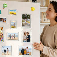 Bingkai Foto Kulkas Akrilik Magnetik-Tahan Air Cetak UV Dua Sisi Bentuk Persegi Panjang Dekorasi Rumah untuk Dinding Foto