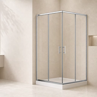 Cabine de douche moderne à double porte avec cadre en aluminium ODS, porte coulissante en verre, garantie 5 ans