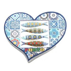 Factory New Design Custom Resin Portugal Fish Heart Shape Fridge Magnet