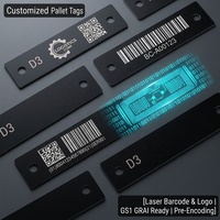 Tag Pallet RFID UHF IP68 90x10mm FR4 U8 Jangkauan Jauh 16M 150C Tahan Suhu Tinggi Pemasangan Rivet Pelacak Pallet Kayu Plastik Label Keras