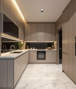 CBMMart C Hina Vente en gros de luxe personnalisé d'usine Finition laquée Meuble d'armoire de cuisine avec lumière LED - Product Image 3