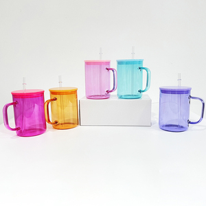 Tazas de vidrio de gelatina sublimables transparentes de 17oz de colores adecuadas para <span class=keywords><strong>taza</strong></span> de café de vidrio de gelatina transparente <span class=keywords><strong>sublimable</strong></span> de 17oz de vinilo con asa - Product Image 4