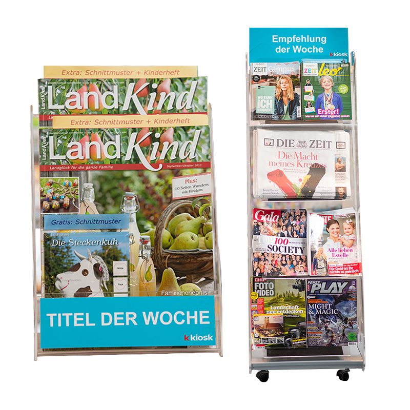 Apache Acrylic Custom Countertop Magazine Display Rack for Supermarket Shelves — view 2