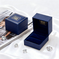 Boîtes à bagues rigides en papier faites à la main, élégantes et luxueuses, pour la présentation et le rangement de bijoux, emballage cadeau, logo estampé à l'or