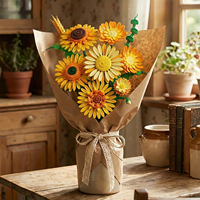 Ensemble de blocs de construction DIY pour bouquet de fleurs, roses, tournesols, tulipes, fleurs en briques, décoration de la maison, cadeau, jouet, vente en gros, jouets pour enfants 26111-26274
