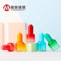 Flacon compte-gouttes en verre personnalisé de 30 ml, multicolore, en forme de gâteau, avec bouchon à bouton-poussoir et pompe pour sérum, huile, gouttes pour les yeux et soins de la peau