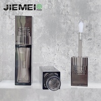 JIE MEI Stock Transparent Noir 10ML Carré Lip Glaze Bouteille Vente en gros Vide Cosmétique Lip Gloss Wand Tube Lipgloss Container