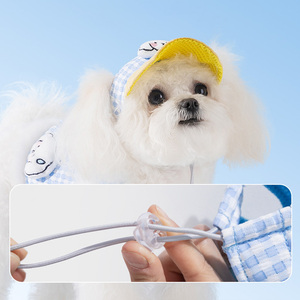 Set tali kekang anjing dengan topi, kekang hewan peliharaan untuk anjing kucing lembut bernapas tali kekang luar ruangan berjalan anjing perlengkapan hewan peliharaan - Product Image 4