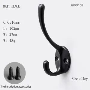 Wholesale Wall Shower Towel Hook For Kitchen And Bathroom Self Garment Coat Metal Over Door Hooks Decorative