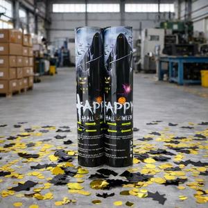 Offre Spéciale : Canon à Confettis en Papier Métallisé pour Fêtes, Confettis Citrouille, Célébrations d'Halloween - Product Image 1