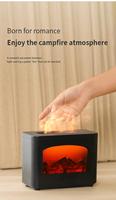 Conception personnalisée cheminée décoration ultrasonique flamme arôme humidificateur diffuseur huile essentielle brume fraîche humidificateur pour la maison