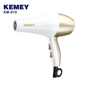 Sèche-cheveux Kemey KM-810 blanc or ionique avec concentrateur et diffuseur pour salon et usage domestique - Product Image 1