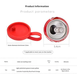 Tapa de silicona antiderrame y hermética para vasos, sellado a prueba de fugas para cerveza, refrescos y bebidas en lata, accesorios para bebidas, PP Bar - Product Image 6