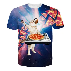 Fitspi estate 3d T-shirt stampate su misura per gli uomini donne divertenti Galaxy gatti stampa grafica T-shirt Casual a maniche corte T-shirt a girocollo - Product Image 5