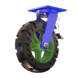 Roda resistente de borracha, 6 8 10 12 polegadas, tipo giratória, 50mm com rolha para máquina de lavar e plataforma de reboque - Product Image 5