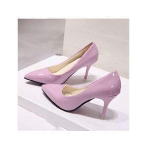 Çıplak Stilettos sivri siyah iş ayakkabısı rugan mavi artı boyutu ayakkabı kırmızı - Product Image 1