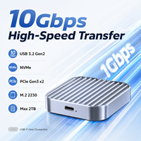 Carcasa Magnética para SSD M.2 NVMe, USB-C de 10 Gbps, Unidad Externa sin Herramientas para iPhone/Android/Mac Mini, Caja de Disco Duro Portátil