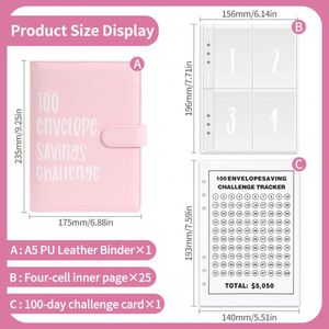 Carnet de budget personnalisé avec couverture en tissu et logo – Défi d'épargne de 100 jours avec enveloppes de trésorerie à feuilles mobiles - Product Image 4