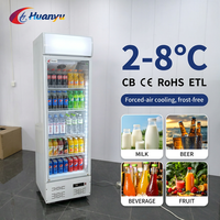 Réfrigérateur commercial vertical à porte vitrée pour boissons, équipement de réfrigération pour la présentation de boissons en magasin