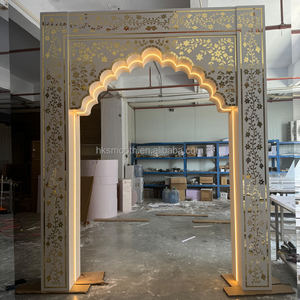 SMOOTH NEW Design Indian Wedding Entrance <b>Decoration</b> Arabic Style White Acrylic Aisle <b>Arch</b> - Product Image 2